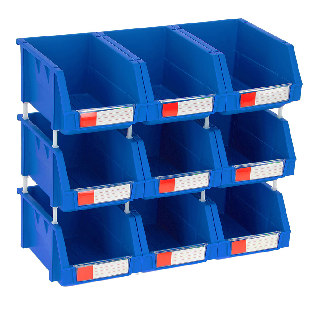 Pack de 9 cajas organizadoras de 15x24x12.4 cm azules Aut