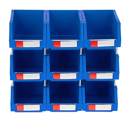 Pack de 9 cajas organizadoras de 15x24x12.4 cm azules Autorodec