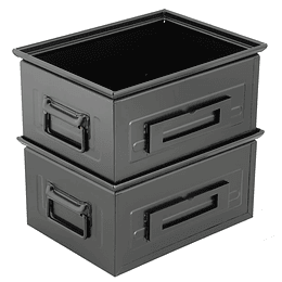 Pack de 2 Cajas de Acero IronBox de 40x30x20 cm Negra