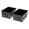 Pack de 2 Cajas de Acero IronBox de 40x30x20 cm Negra