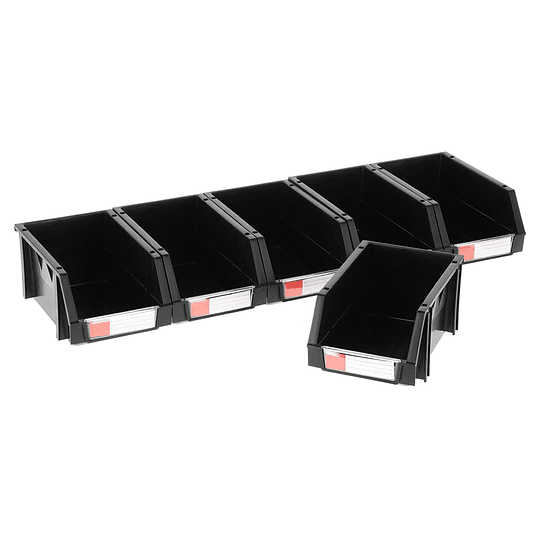 Pack de 6 cajas organizadoras negras de 15x24x12.4 cm
