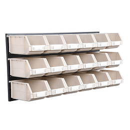 Set de 18 cajas organizadoras beige 15x24x12.4cm para pared