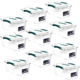 Pack de 10 Cajas Wenco Transparente Wenbox de 6 lts 33x22x15 cm