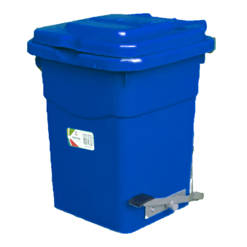 BASURERO FRANKFURT 50LT C/TAPA AZUL