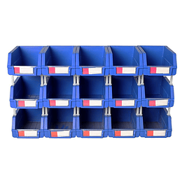 Pack De 15 Cajas Organizadoras De 10 X 16 X 7.4 Cm Azules