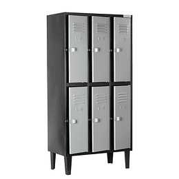 Locker de 3 cuerpos de 83x45x170 cm, 6 puertas