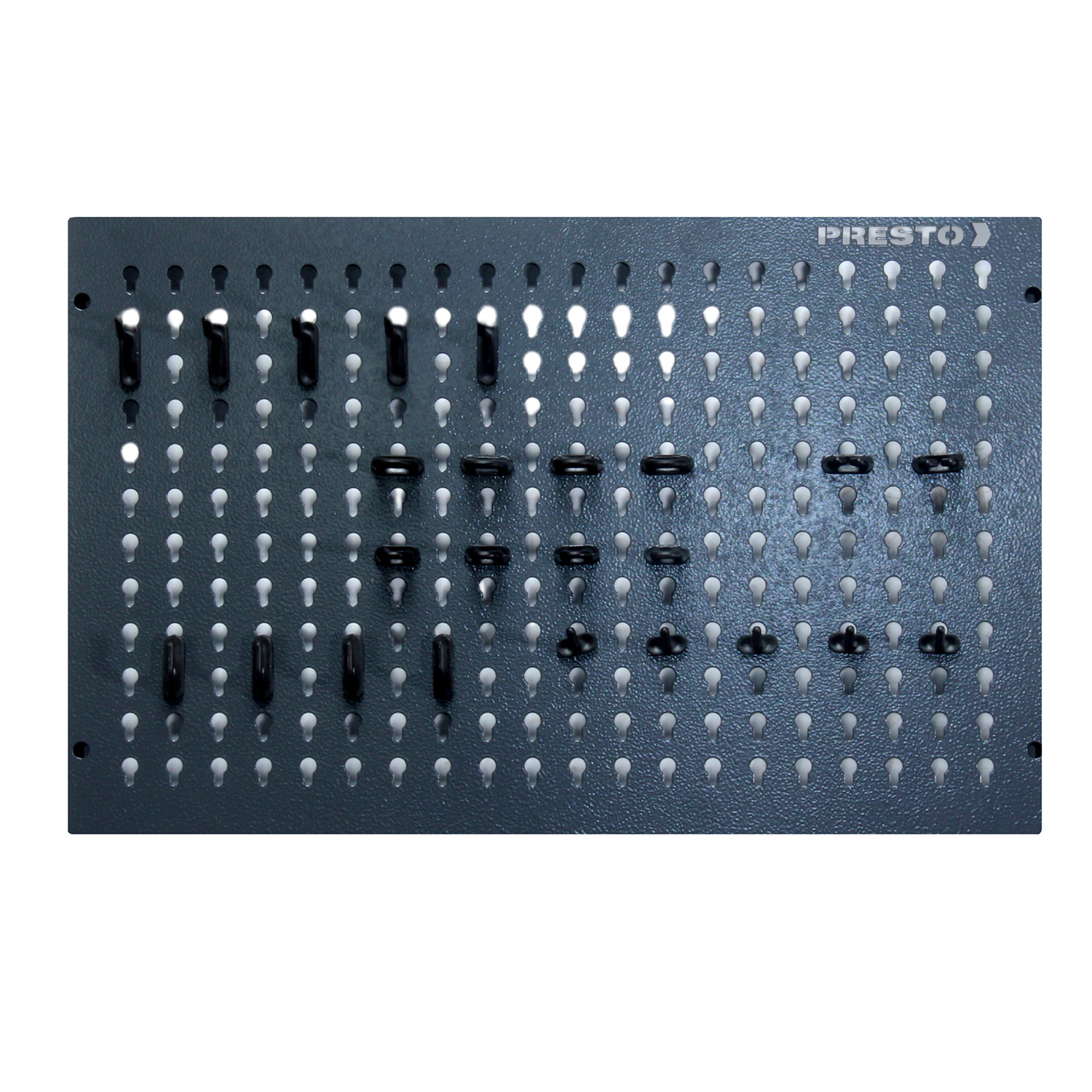 Organizador de herramientas 58 x 38 cm negro con 24 ganchos plásticos