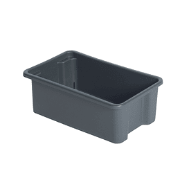 Caja organizadora apilable y anidable de 24x39x14 cm 9 lt color grafito 