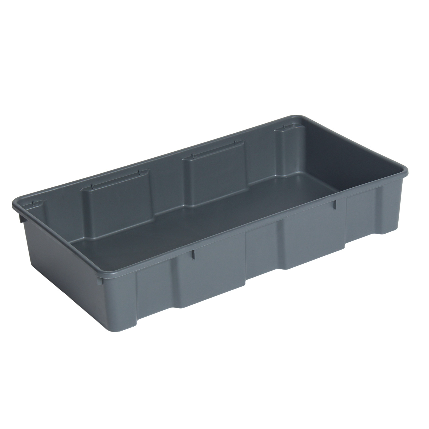 Caja organizadora apilable y anidable de 73x39x14 cm 32 lts color grafito