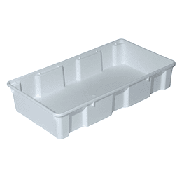 Caja organizadora apilable y anidable de 73x39x14 cm 32 lts color Blanca