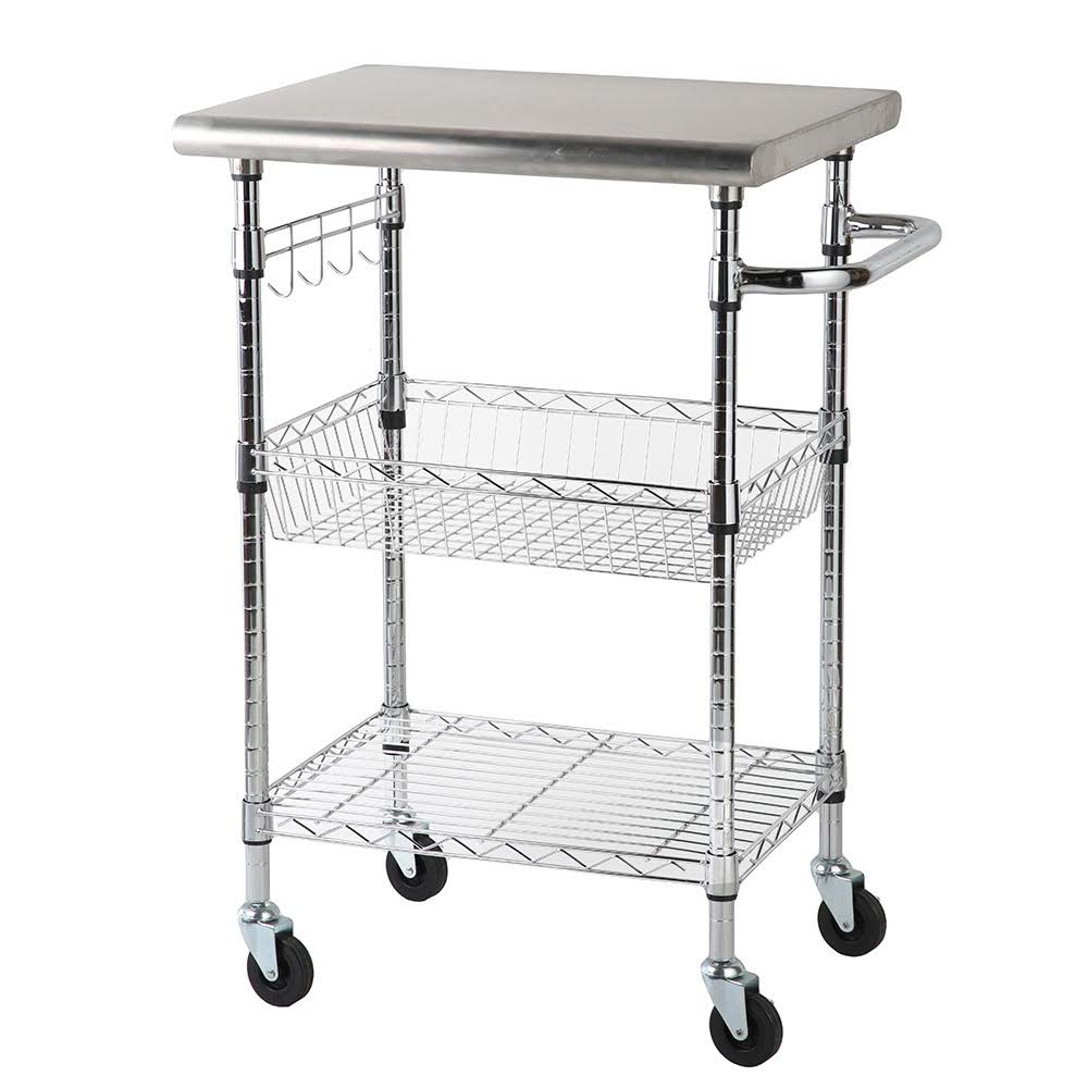 Carro cocina 3 niveles 61x51x94 cm superficie acero inoxidable