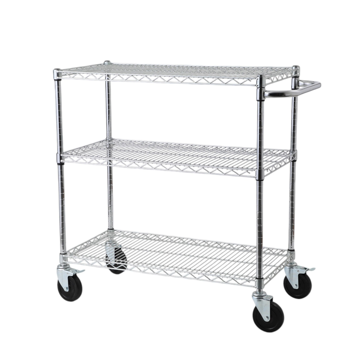 Carro Acero Cromado 46X91X100 Cm 3 Repisas y mango
