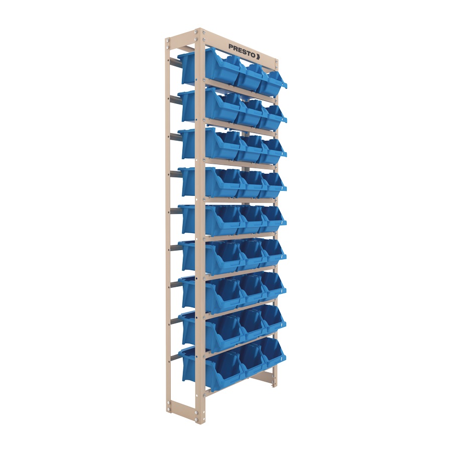 Insertos Racks Estibable Rack 27x53x150 cm con 27 cajas de 15x26x12 cm