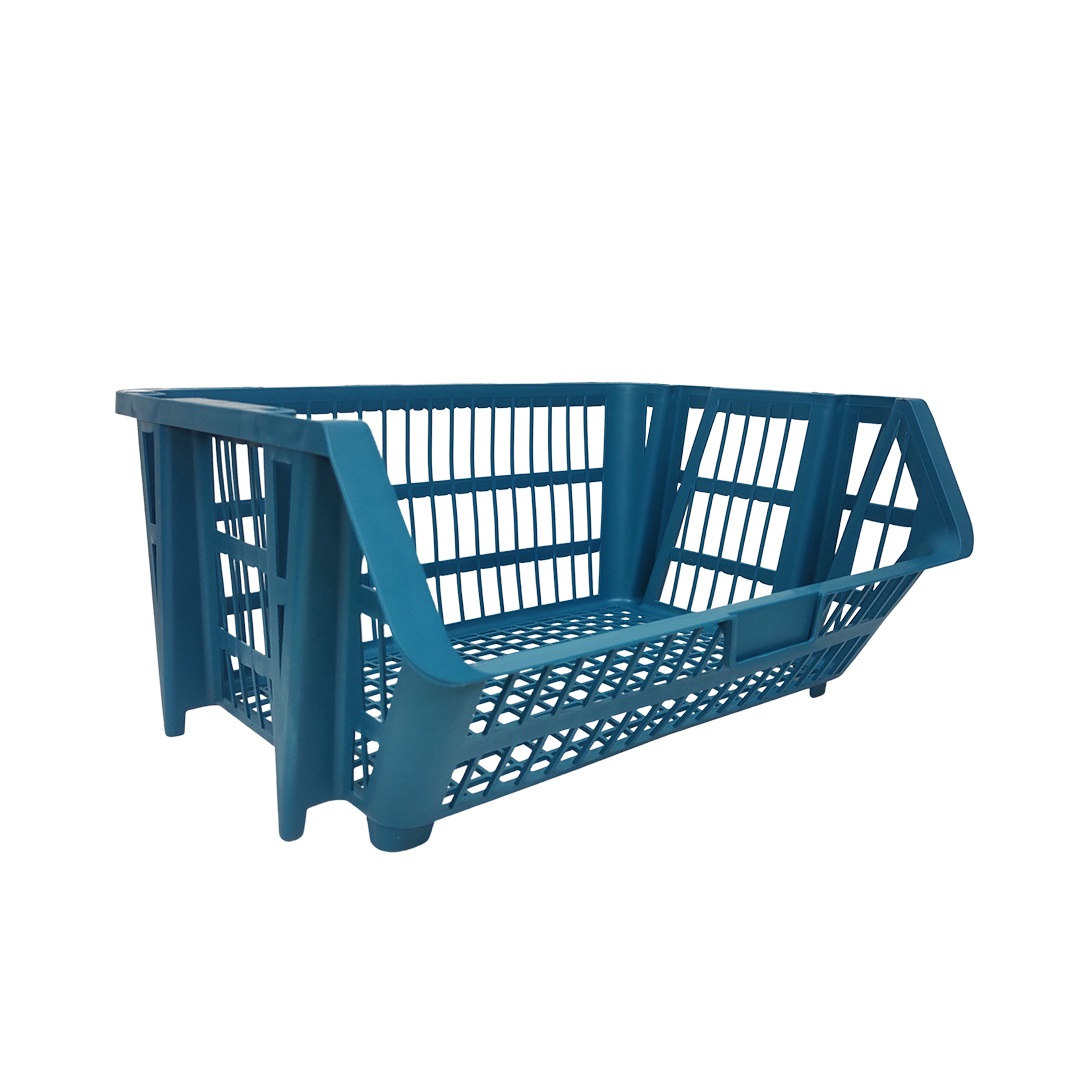 Canasto (cesto) apilable de 44x34x21 cm 22 litros azul