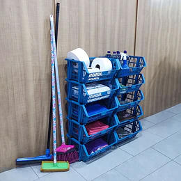 Canasto (cesto) apilable de 44x34x21 cm 22 litros azul