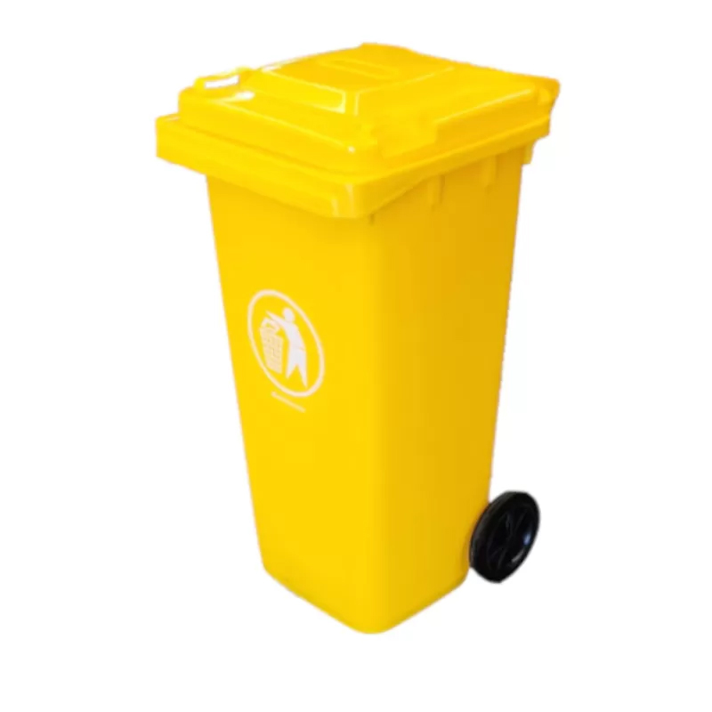 Basurero C/tapa 120LT Amarillo Hdpe (importado)