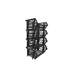 Canasto (cesto) apilable de 44x34x21 cm 22 litros negro
