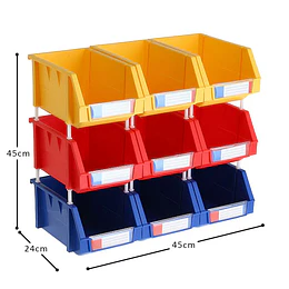 Pack De 9 Cajas Organizadoras De 15 X 24 X 12.4 Cm