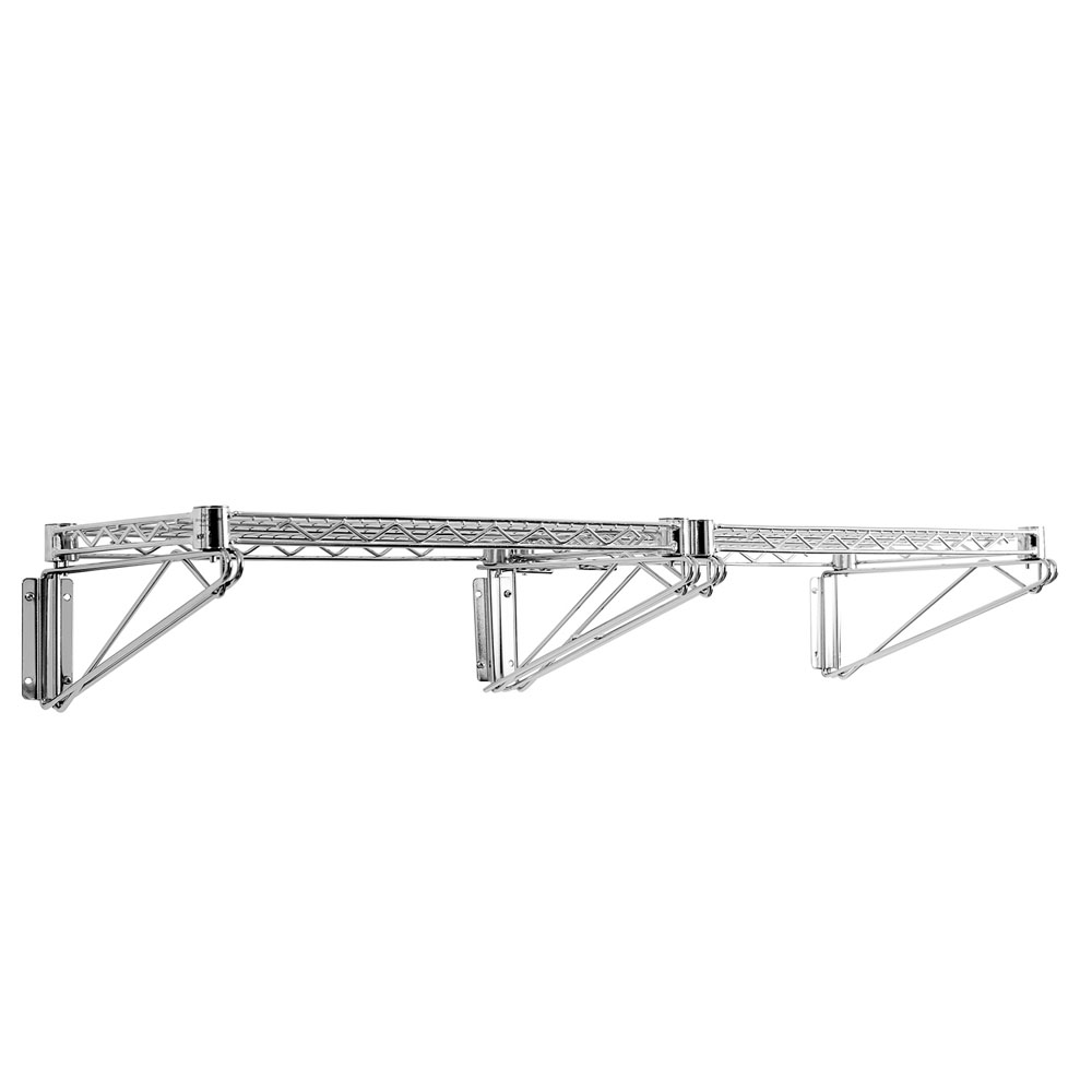 Doble Repisa Para Muro Acero Cromado 36 X 122 Cm Olympis