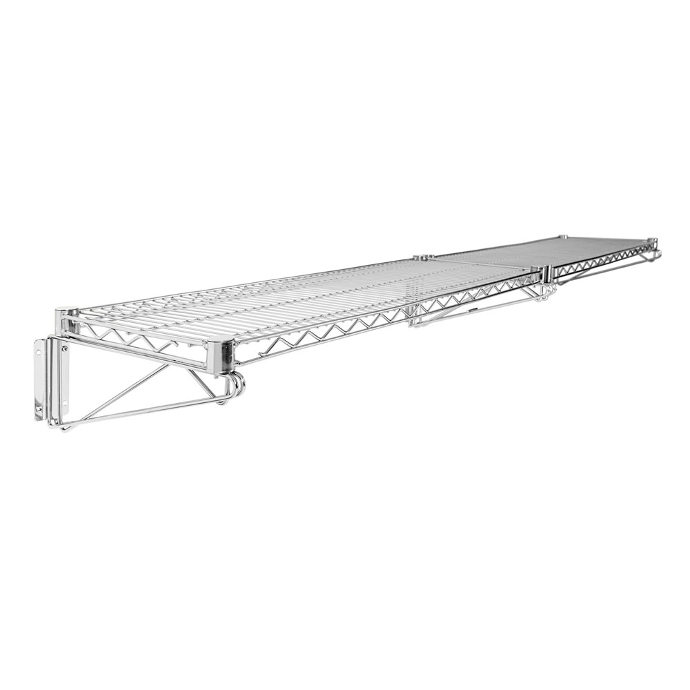 Doble Repisa Para Muro Acero Cromado 36X214 Cm