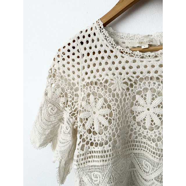 Polera broderie (S)