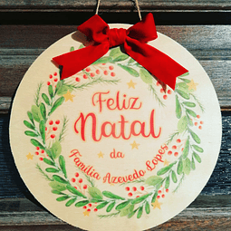 Decoração de Porta de Natal em Madeira Personalizado