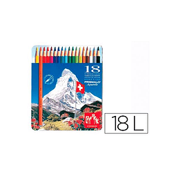 Caran d&#x27;Ache Metallic Box 18 Prismalo Aquarelle Colored Pencils