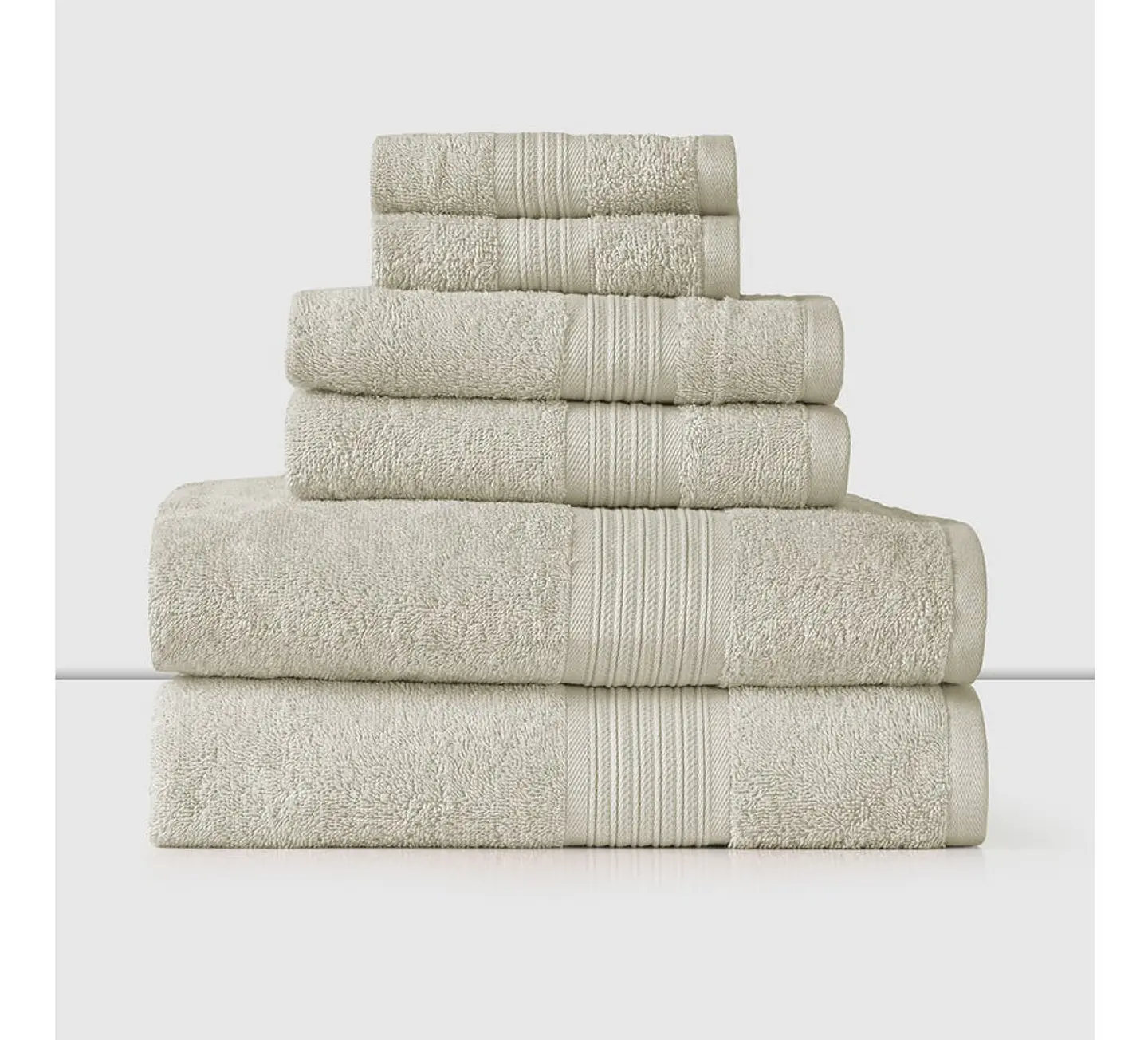 Set 6 Toallas CN Plana Beige (Mano, Baño, Visita)  1