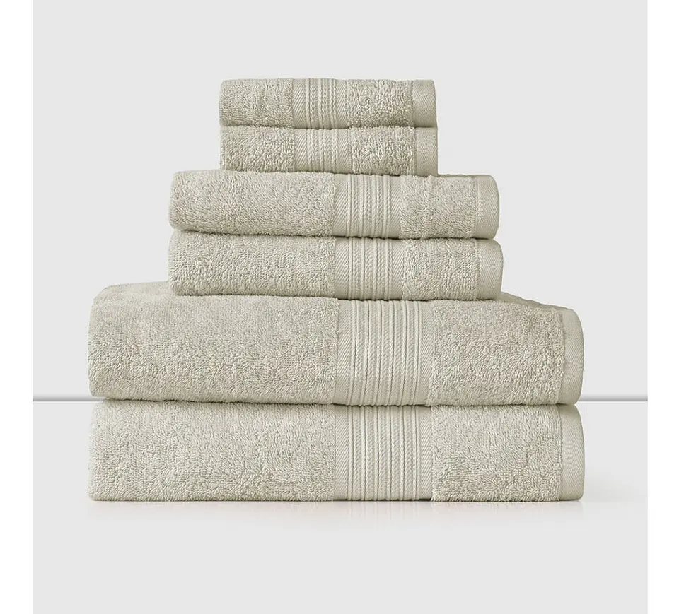 Set 6 Toallas CN Plana Beige (Mano, Baño, Visita)  1
