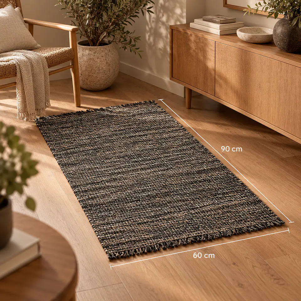 Jute Melange 60 x 90 Negro 1
