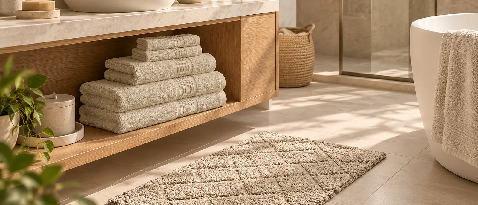 Un baño en tonos naturales