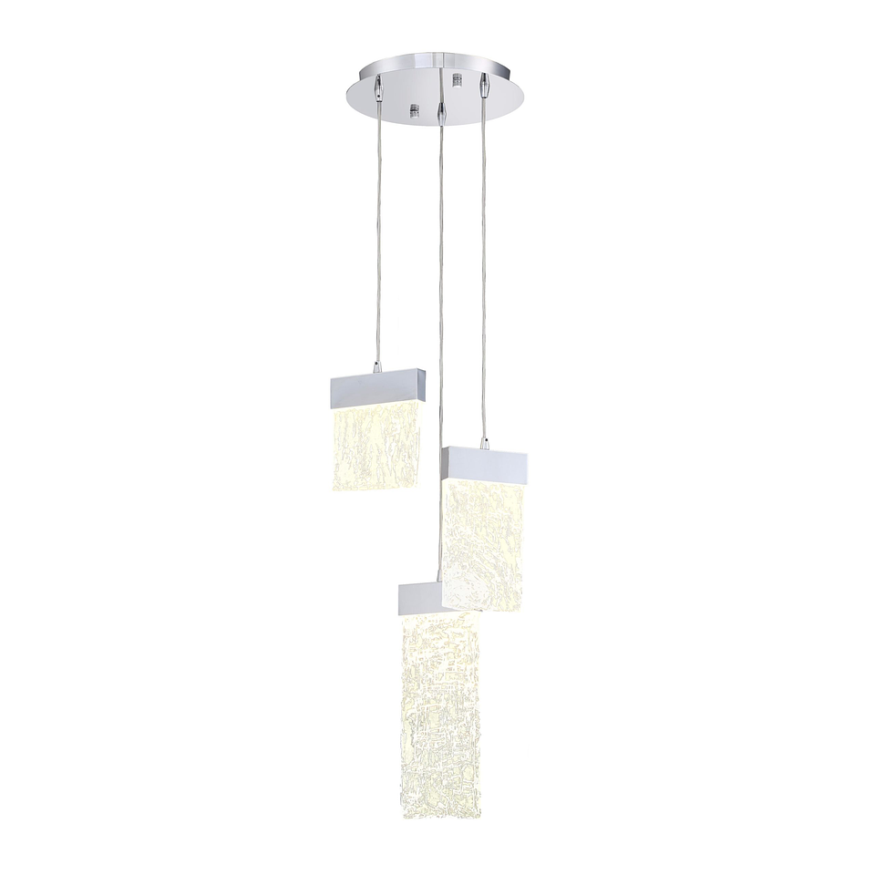 Q68273-CH ICE PENDANT LED TRES LUCES 6W 3000K 