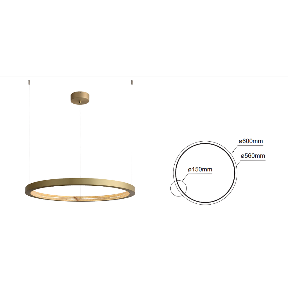 Q48170-GD Olympia Decorativa Colgante D600*H250 LED 30W 3000K