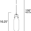 Kem 1-Luz E24300-18PC Colgante Decorativa Acab Cristal 3000ºK