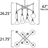 E24308-18PC Kem Lámpara Colgante Decorativa 8 Luces G9 3000K Cromo Pulido