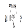 Q13102-CH Zimmer Muro L150*W160*H570 E26+LED 40+3W