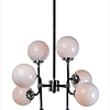 Atom 8-Luces Colgante Decorativa 24725WTBKPN﻿ Opalia Acab. Negro Níquel 