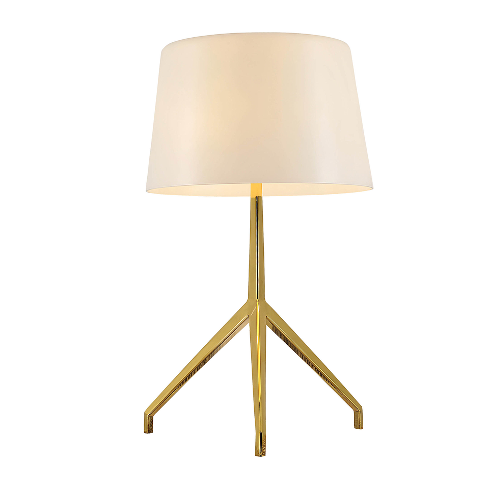 Q48016-GD/WH Lámpara Decorativa de Mesa Pearl 1 Luz E26 Acabado Oro 