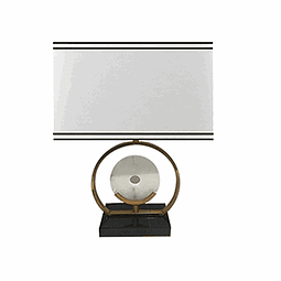 Lámpara de mesa clásica 3LMAT03 E26 Metal y Mármol Acab. Blanco 