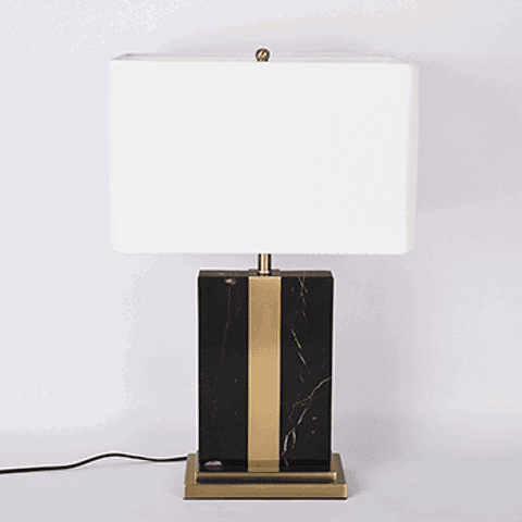 Lámpara de mesa clásica 3LMDI18 E26 Metal y Mármol Acab. Blanco