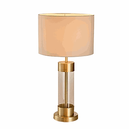 Lámpara de mesa clásica 3LMTP436 E26 Vidrio y Tela Acab. Satinado