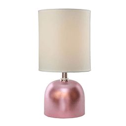 Lámpara de mesa clásica 3LMTP515 E14 Metal y Tela Acab. Rosa