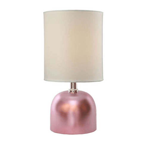 Lámpara de mesa clásica 3LMTP515 E14 Metal y Tela Acab. Rosa