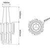 Lámpara decorativa DANAE Q11604-GD Acab. Oro & Cristales