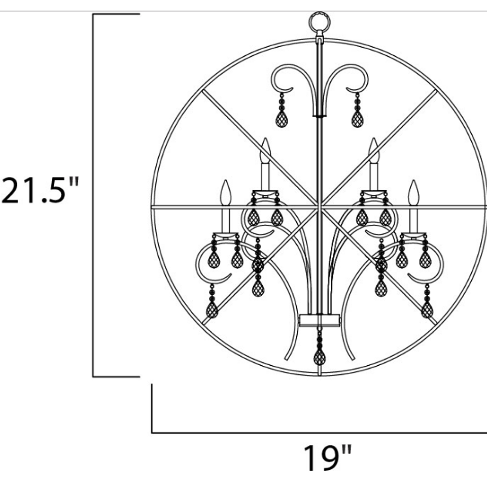 Orbit 4-Luces Colgante Cristal sku 25142ARPN