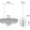 FINESTRA Q86168-GD PENDANT 5 LUCES DE CADENA PLANCHADA ACABADO ORO