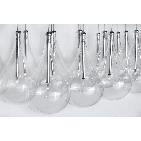 E20116-18 Lámpara Larmes 9-Luces Acab. Cromo y Cristal