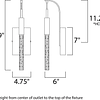 Scepter 1-Luz E32770-118BRZ lámpara a muro Bronce cristal ambar