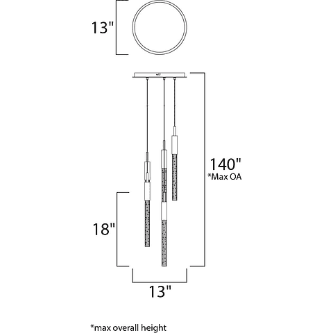 Scepter 5-Luces LED E32775-118BRZ Pendant Bronce y vidrio ámbar 