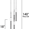 SCEPTER 5-Luces E32775-91BC Colgante Decorativo Cromo negro Cristal Claro